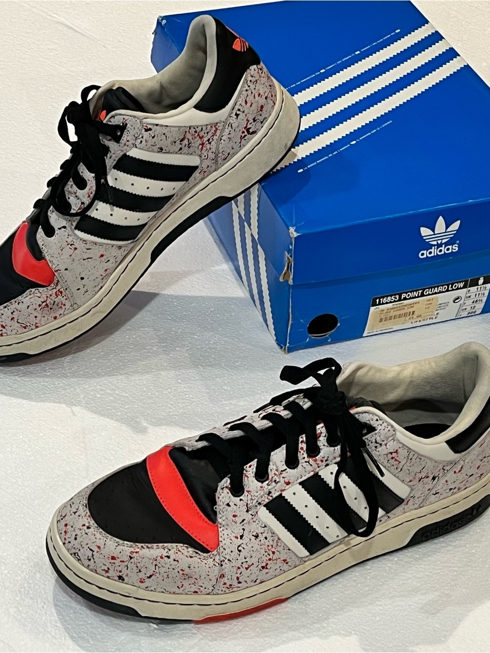 Vintage Adidas Point Guard Low - Infrared Paint Splatter (Special Edition)